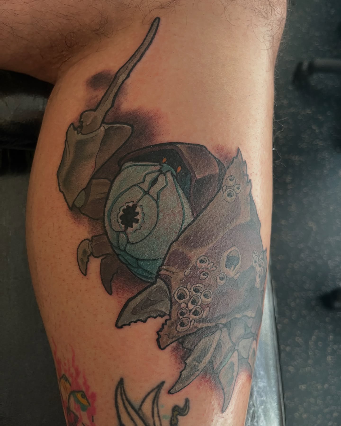 Ghibli style robot creature tattoo